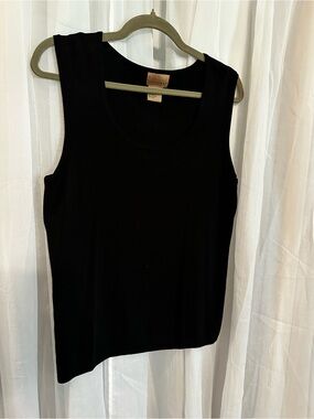 Choices Black Sleeveless Scoop Neck Ribbed  Tank